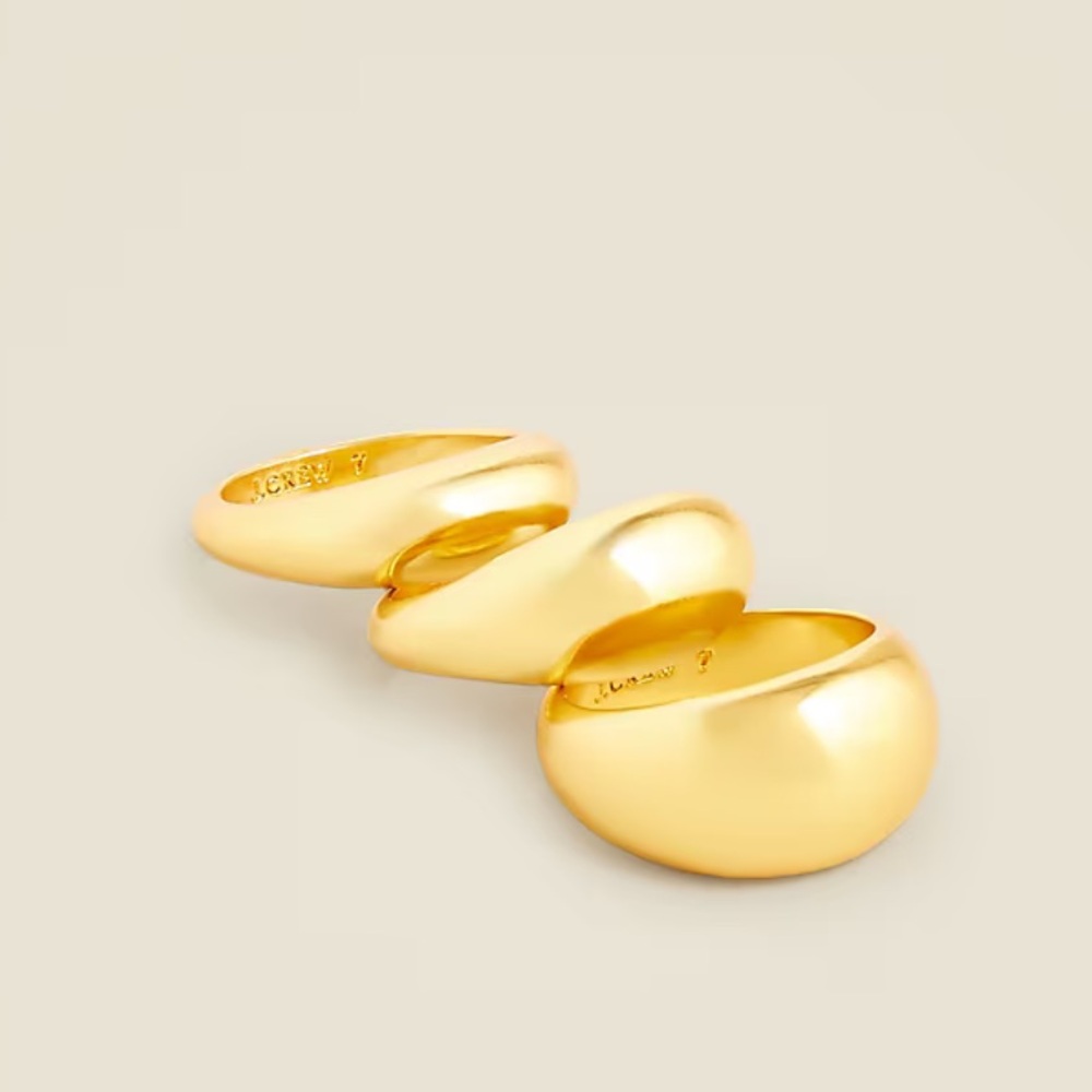 J Crew Sculptural rings set- Silver Sz 8